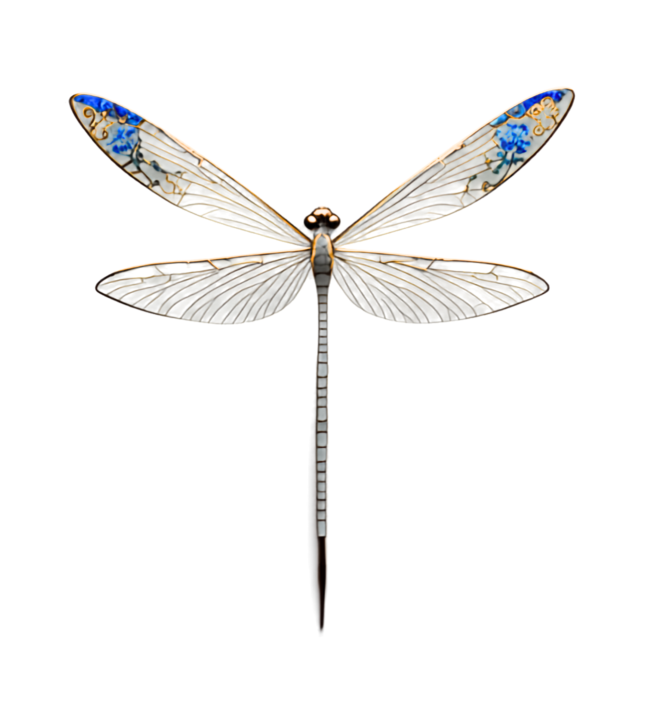 Kintsugi-style dragonfly artwork
